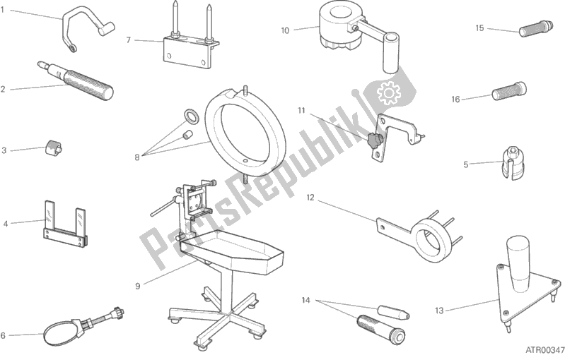 All parts for the 001 - Workshop Service Tools of the Ducati Diavel Carbon FL AUS 1200 2017